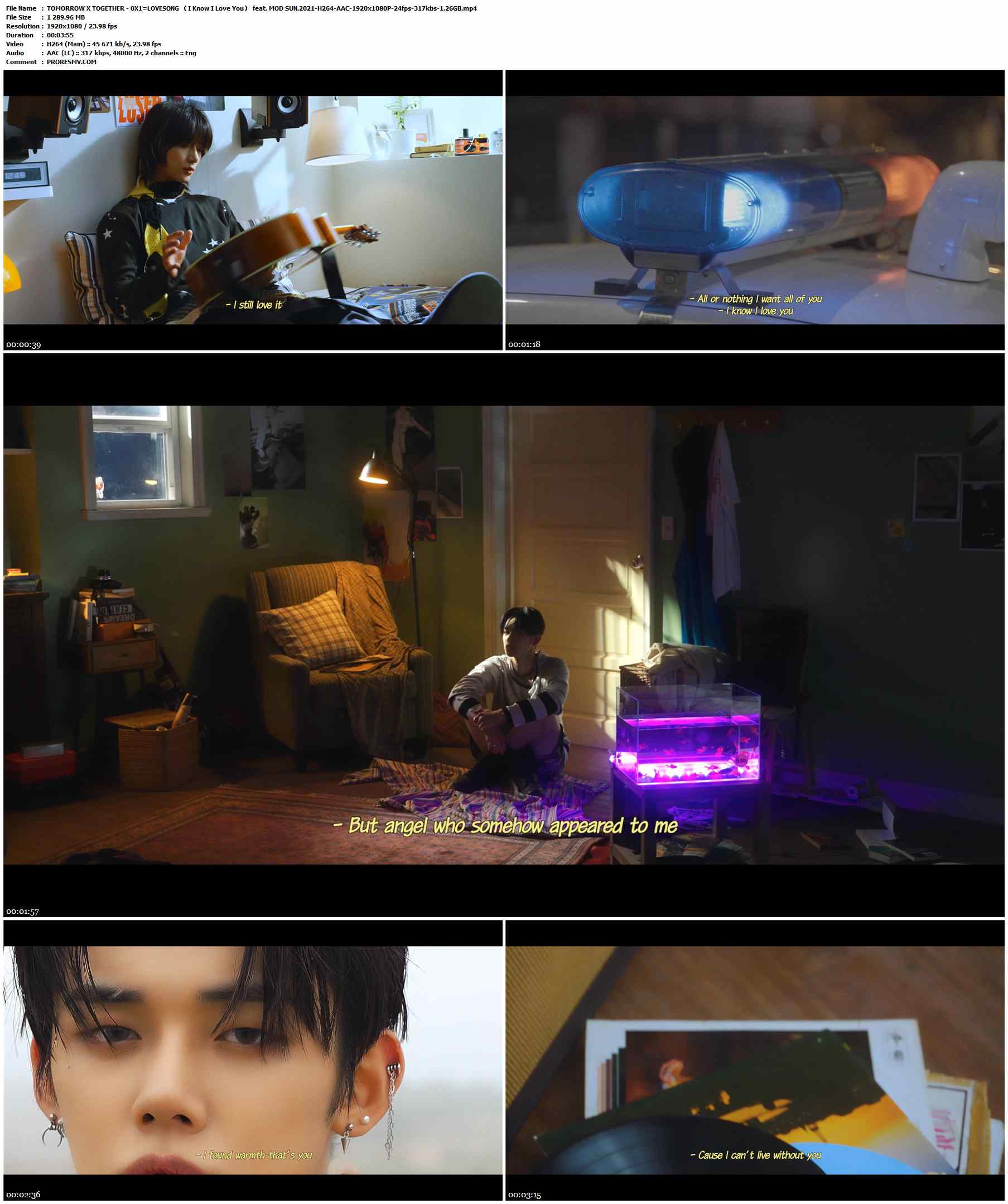 TOMORROW X TOGETHER - 0X1=LOVESONG （I Know I Love You） feat. MOD SUN.2021-H264-AAC-1920x1080P-24fps-317kbs-1.26GB官方MV_高清MV